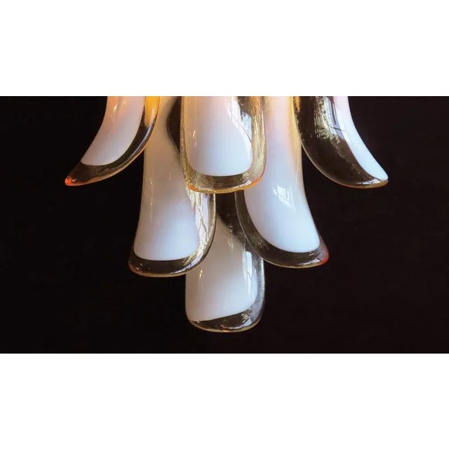 Amber Italian Murano Sconces of Mazzega Caramel Lattimo Petals Glass - a Pair For Sale - Image 8 of 8