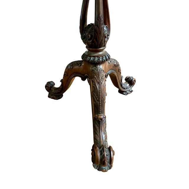 Mid 19th Century Elegant Pair of English George III Style Carved Mahogany Wine Tables For Sale - Image 5 of 5