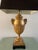 Chapman Manufacturing Company Vintage Chapman Sienna Marble Hollywood Regency Rams Head Urn Lamp For Sale - Image 4 of 9