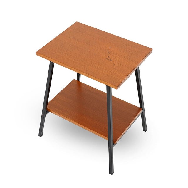 Black Bedside Tables with Wooden Tops, 1950s, Set of 2 For Sale - Image 8 of 14