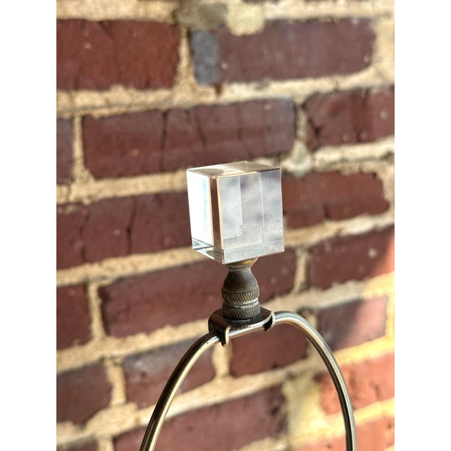 Mid Century Modern Stacked Lucite & Marble Table Lamps For Sale - Image 10 of 12