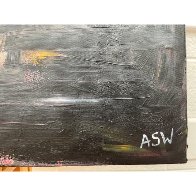 Angela Wakefield Black Yellow & Red Abstract Expressionist Art by Contemporary British Artist 2022 For Sale - Image 4 of 18
