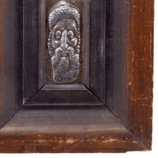 Early 20th Century Arieh Merzer, Jerusalem Rabbi, Repousse Sculpture Relief Plaque Israeli Judaica For Sale - Image 4 of 4