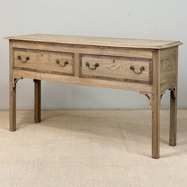 18th Century English Stripped Oak Dresser ~ Sofa Table ~ Console For Sale - Image 4 of 17