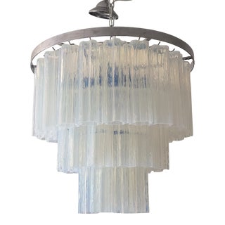 Contemporary Opalino Murano Glass "Tronchi" Chandelier For Sale