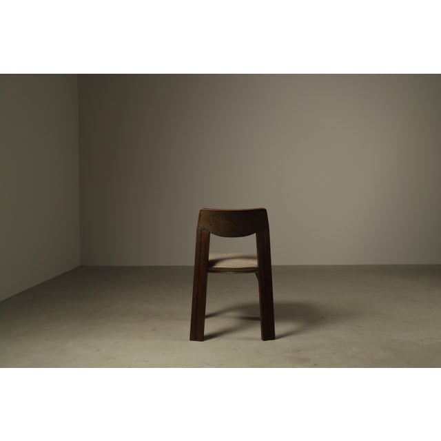 Brutalist Oak Dining Chairs, Netherlands, 1970s, Set of 6 For Sale - Image 6 of 16