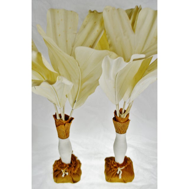 Vintage Burlap & Fabric Palm Tree Table Top Decor a Pair Chairish