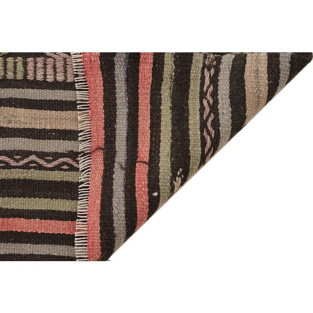 Mid 20th Century Mid 20th Century Vintage Decorative Embroidered Kilim Rug For Sale - Image 5 of 7