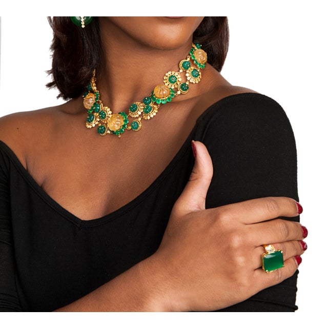 Contemporary Solene Ring, Green, Size 8 For Sale - Image 3 of 3