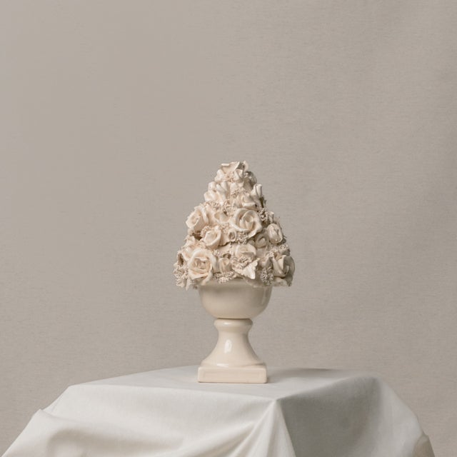 Ceramic Floral Centerpiece from Bassano, 1950s, Set of 2 For Sale - Image 4 of 4