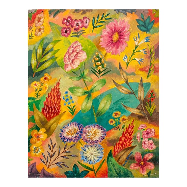 Fred Biesel "Cosmos Radiance" Oil on Board, 1949 For Sale