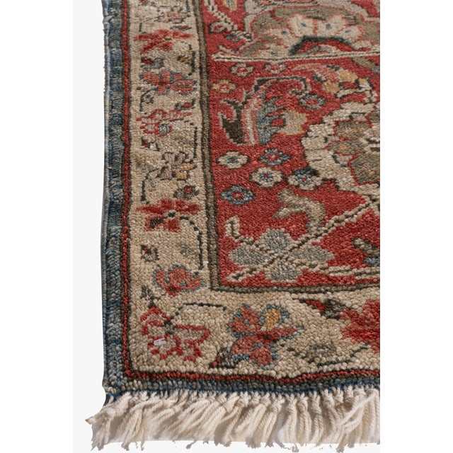 Vintage Circa 1960 Blue Lightly Distressed Sultanabad Hand Woven Rug 9ft 1in X 11ft 6in For Sale - Image 12 of 18