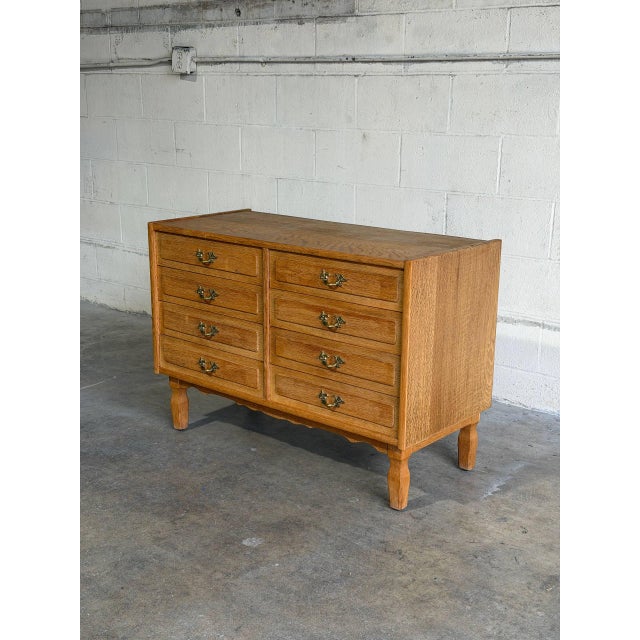 Mid-Century Modern Oak in Style of Henning Kjærnulf Lowboy Wooden Dresser Lowboy Storage Chest Mid-Century Modern Denmark 1960s For Sale - Image 3 of 10