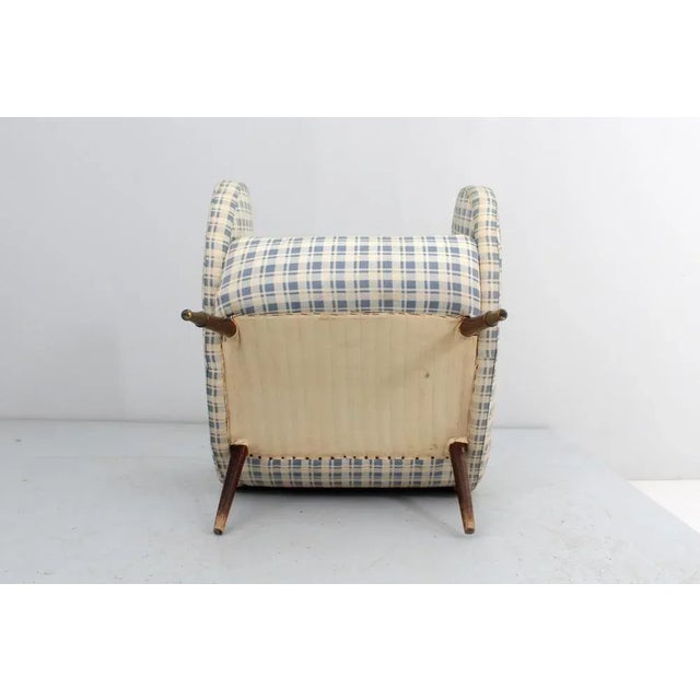 Mid-Century Wood and Fabric Armchair in the style of Marco Zanuso, Italy, 1950s For Sale - Image 12 of 13