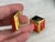 1980s 1980s Givenchy Earrings: Vintage Orange & Black Enamel Gold Tone Cubes, A Pair For Sale - Image 5 of 8