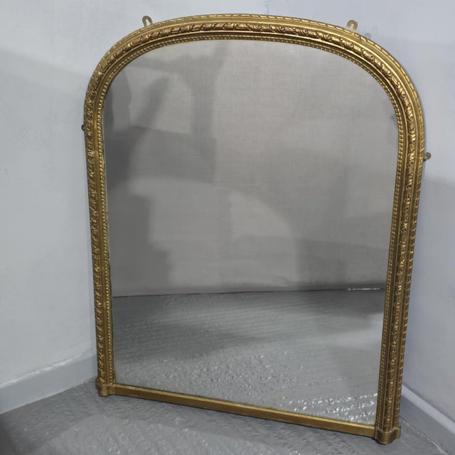 Gold Victorian Gilt Overmantle Mirror, 1880s For Sale - Image 8 of 8