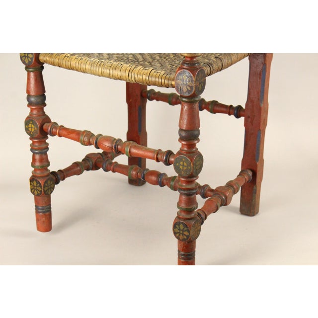 Dated 1902 German Schwälmer Folk Art Wedding Chair For Sale - Image 12 of 18