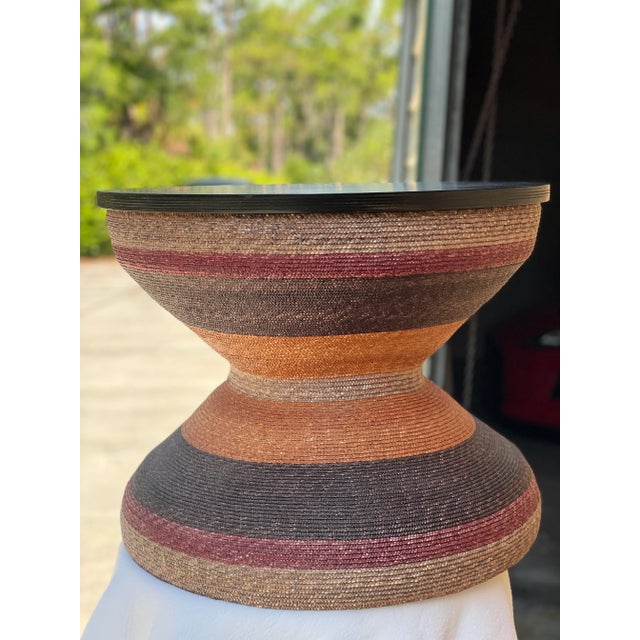 Artisan Coffee Table: Handcrafted With Hand-Dyed Wheat Straw-Braid by Aleman & Moore For Sale - Image 11 of 12