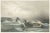 Antique print titled 'La Bellone. Stranded across the Lame'. This print depicts a stranded French ship near the Bay of...