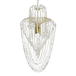 Contemporary Cascade Crystal Light With Polished Brass