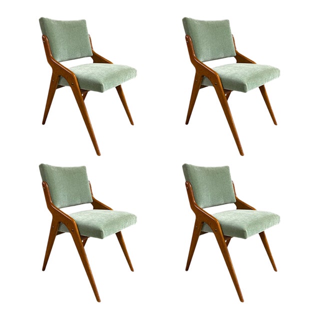 Beresford & Hicks, Dining Chairs, Mohair, Mahogany, United Kingdom, 1950s For Sale