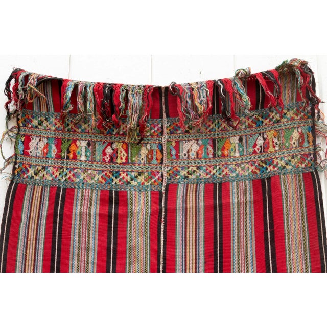 1950s Vintage Stripe & Embroidered Huipil For Sale - Image 5 of 9