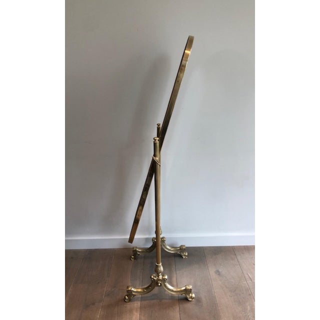 1970s Neoclassical brass Psyche mirror in the style of Maison Jansen For Sale - Image 5 of 12