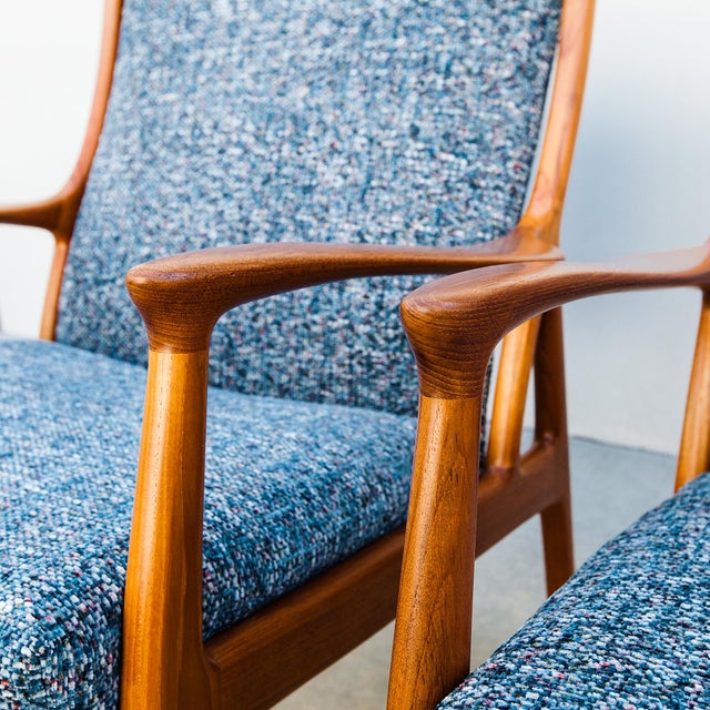 Wood Restored 1960s Danish Teak Lounge Chairs by Erik Andersen & Palle Pedersen for Horsnaes For Sale - Image 7 of 16