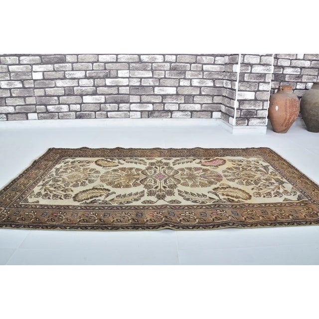 Mid 20th Century Oushak Anatolian Floral Carpet For Sale - Image 4 of 10