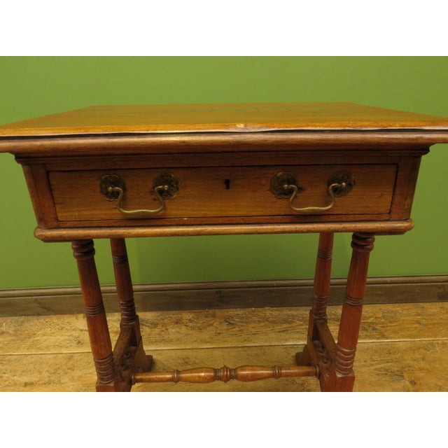 Brown Trinity House Style Worktable with Inlaid Ship by H. Larsen, 1911 For Sale - Image 8 of 18