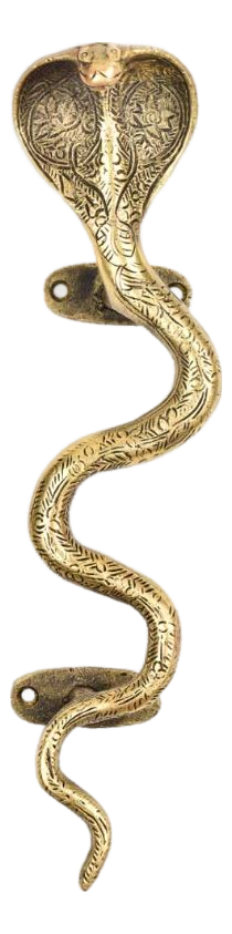 Vintage-Style Engraved Brass Cobra Door Pull