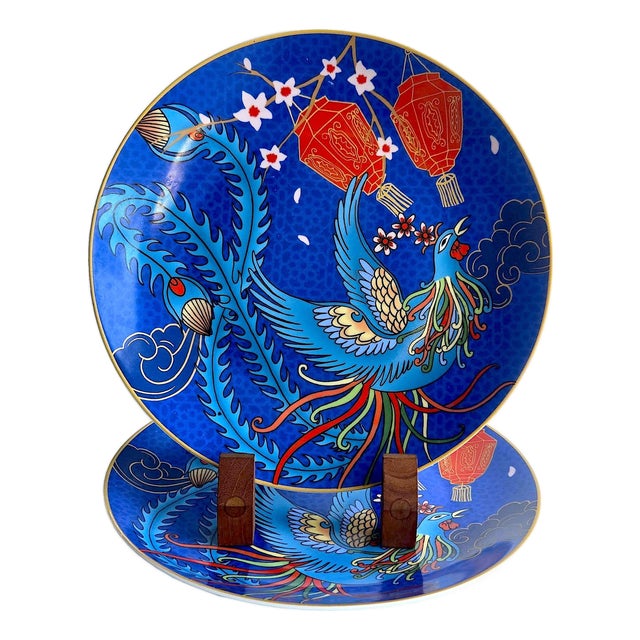 Williams Sonoma Lunar Collection Pheonix/Lantern Salad Plates, Set of 2 For Sale