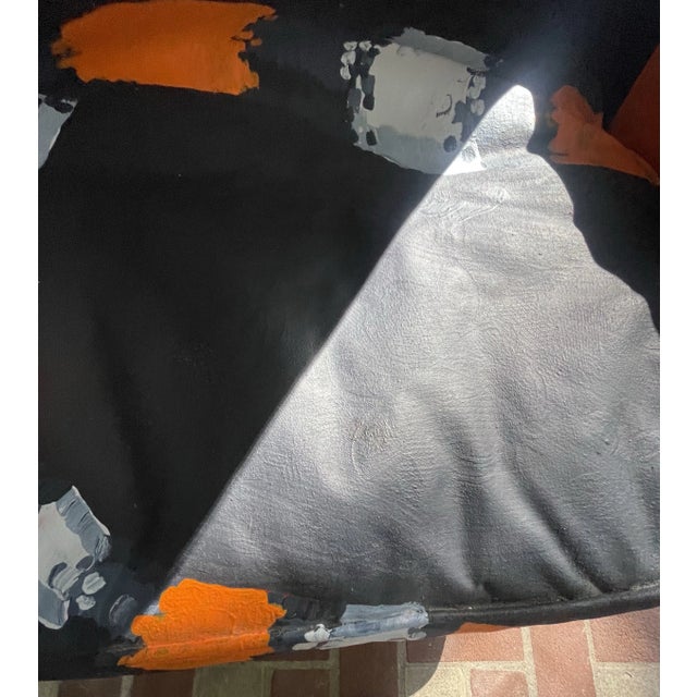 Onyx 1990s Vintage Wing Chair With Snake Painted Fabric For Sale - Image 8 of 12