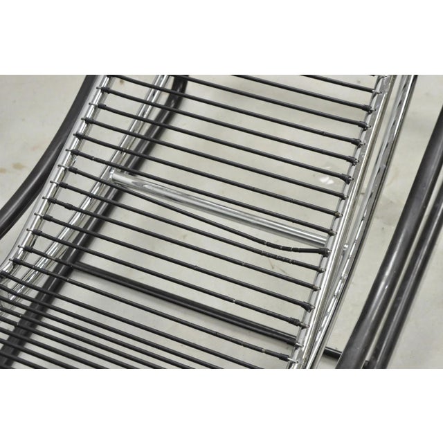 Vintage Le Corbusier Style Mid Century Modern Chrome Chaise Lounge Chair, Italy For Sale - Image 12 of 18