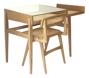 Vintage Desk and Chair by Michel Ducaroy for SNA Roset, 1950s, Set of 2