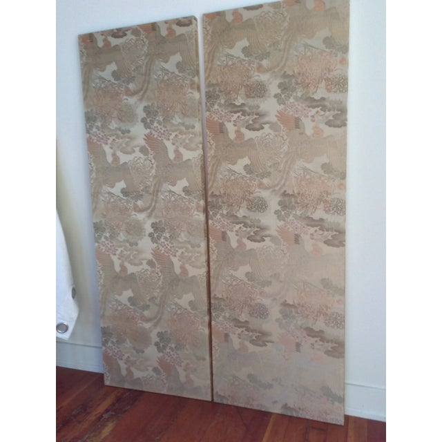 Antique Japanese Textile Panels - A Pair For Sale - Image 5 of 7