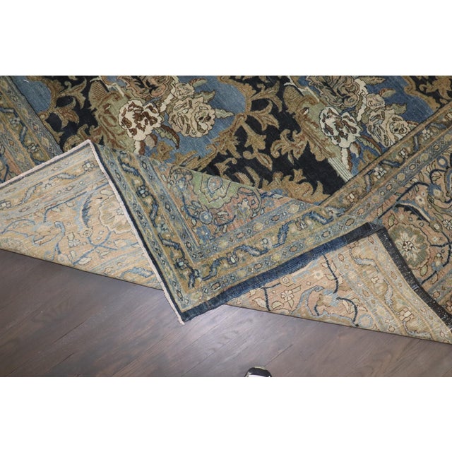 Blue Zabihi Collection Antique Persian Bidjar Stunning Floral Oversize Rug For Sale - Image 8 of 10