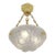 Noverdy Vosges French Art Deco Pendant Chandelier 1920s - Frosted Glass & Bronze For Sale