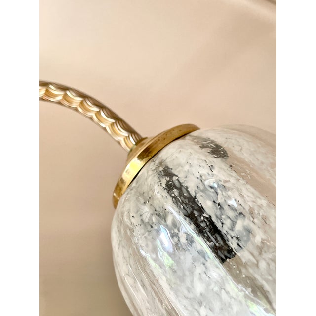 Italian Chandelier with Iridescent Murano Glass Flowers, 1980 For Sale - Image 11 of 14