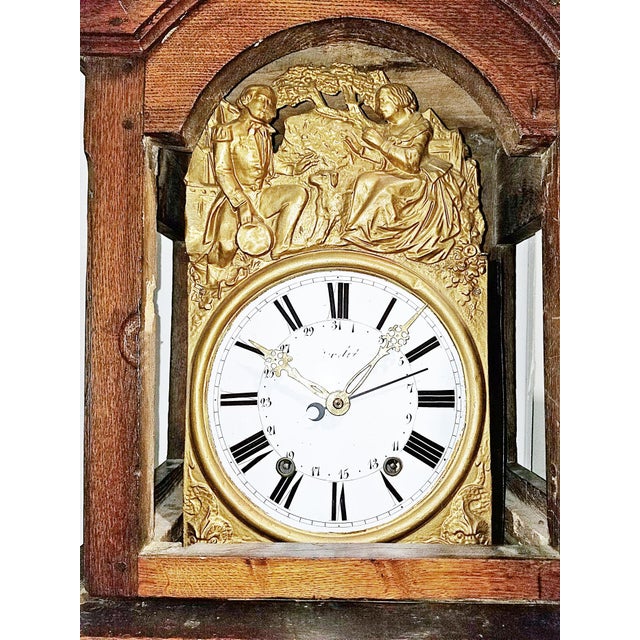 Early 19th Century 18c French Country Tall Case Grandfather Clock For Sale - Image 5 of 17