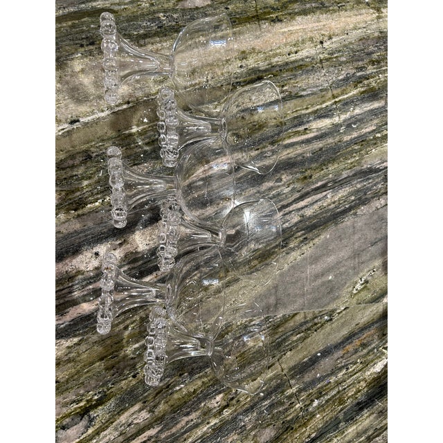 Transparent 1940s Set of 6 Champagne Coupes or Parfait Glasses by Imperial Glass in Candlewick Pattern For Sale - Image 8 of 11