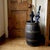 An authentic Dutch antique umbrella stand from the late 19th century, crafted in traditional barrel form from dark aged...