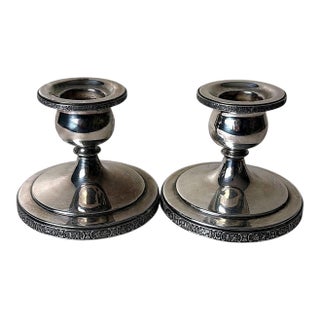 Art Deco Pair American Silver Plate “Dutchardt” Candlesticks by Bernard Rice For Sale