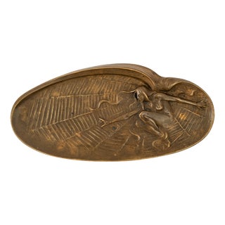 Antique Art Nouveau Bronze Relief, 1907 For Sale