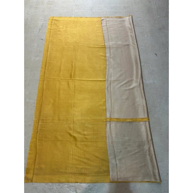 1970s Vintage Yellow Satin Fabric Remnant For Sale - Image 5 of 6