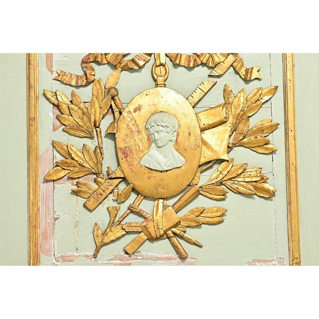 French 19th Century Painted & Gilt Trumeau For Sale - Image 9 of 12
