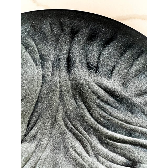 Lalique Lalique Vintage Black Crystal Tree of Life Algues Plate - Signed- Pre-1978 For Sale - Image 4 of 4