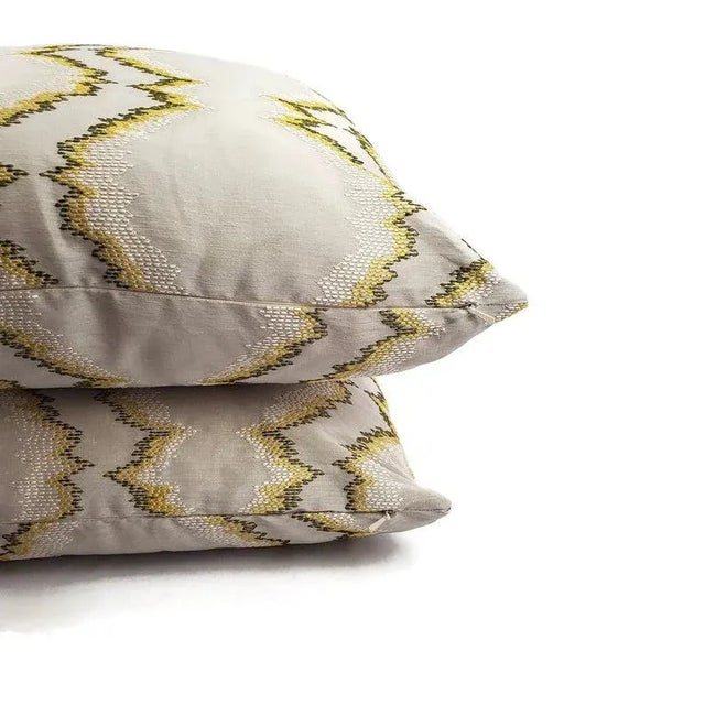 Highland Court Diamond Back in Citron Pillow Cover For Sale In Portland, OR - Image 6 of 8