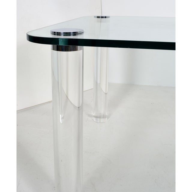 1970s Pace Collection Glass and Lucite Dining Table, Usa C 1970s For Sale - Image 5 of 6