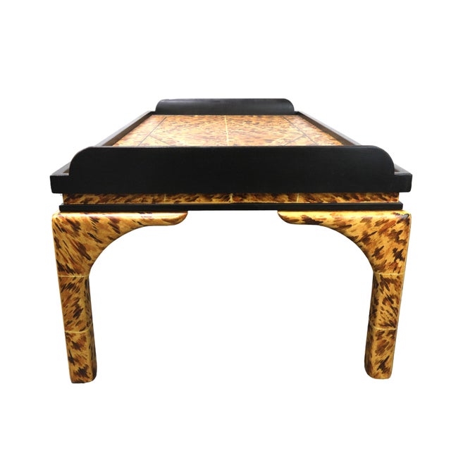 45"*28*18" Custom Lacquered Faux-Tortoise Coffee Table. For Sale - Image 9 of 12